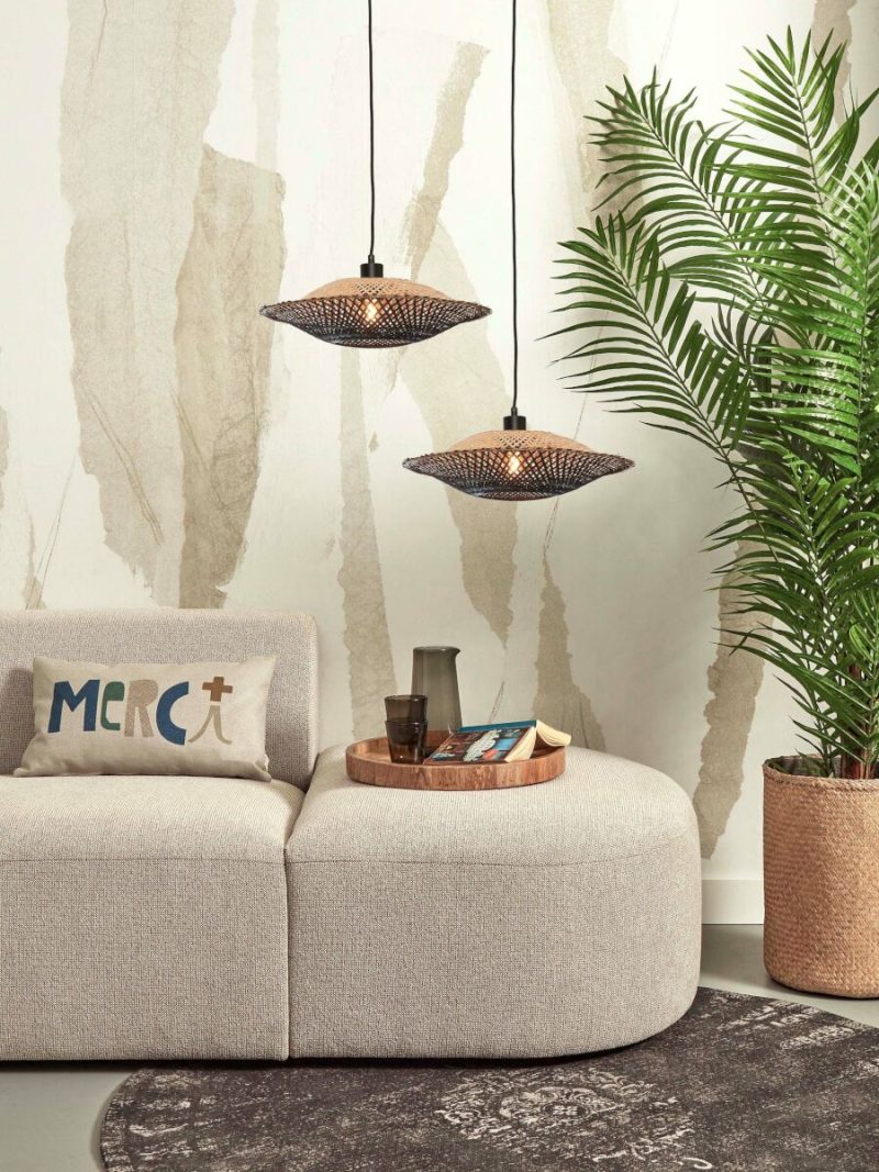 Hanglamp bamboe schotelvorm naturel/zwart S GOOD&MOJO Kalimantan - Afbeelding 13