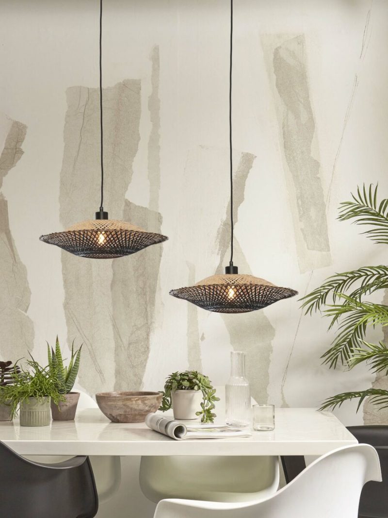 Hanglamp bamboe schotelvorm naturel/zwart S GOOD&MOJO Kalimantan - Afbeelding 5