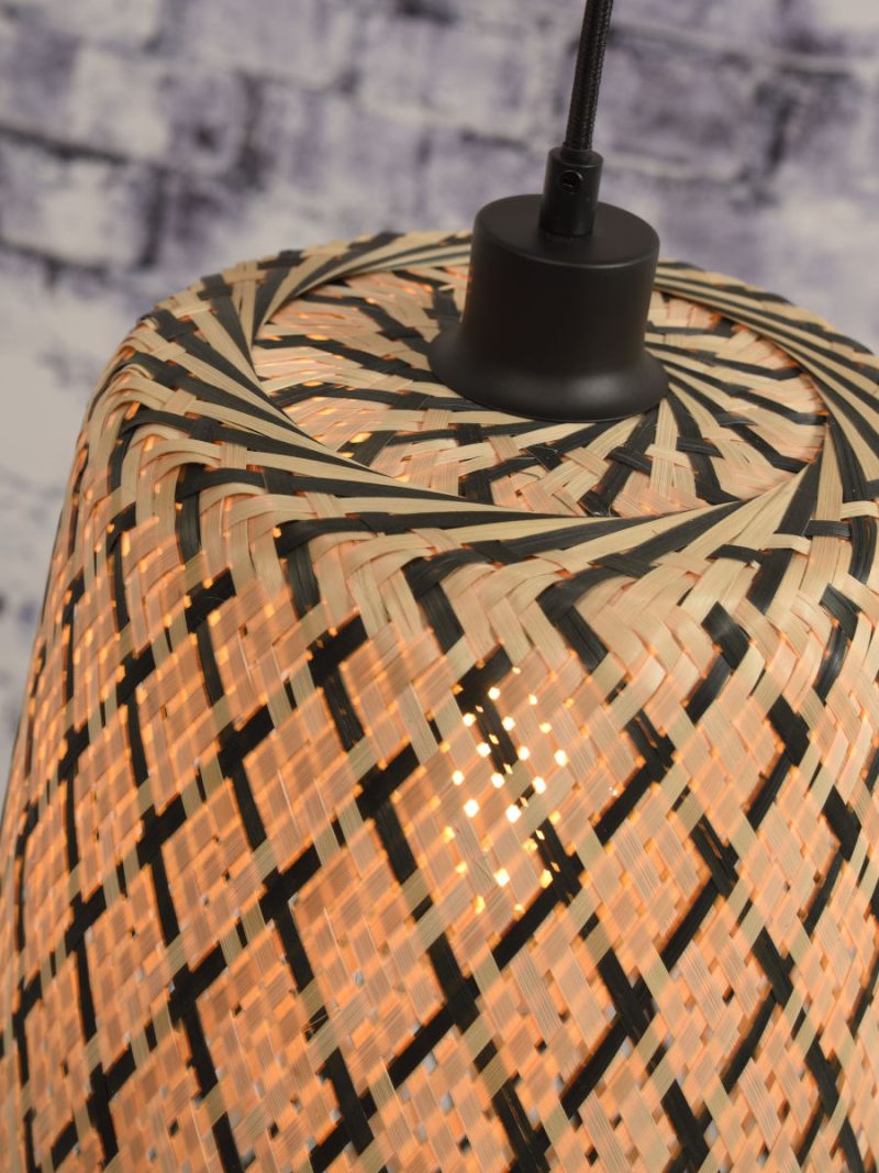 Hanglamp bamboe zwart naturel bohemian GOOD&MOJO Kalimantan - Afbeelding 4