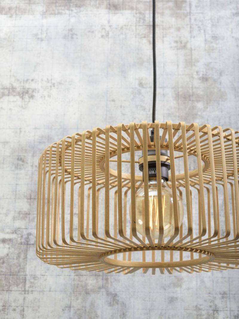 Hanglamp naturel-bamboe zwart Boheems GOOD&MOJO Bromo - Afbeelding 4