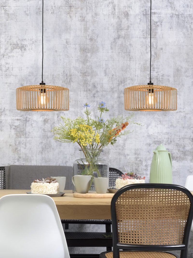 Hanglamp naturel-bamboe zwart Boheems GOOD&MOJO Bromo - Afbeelding 5