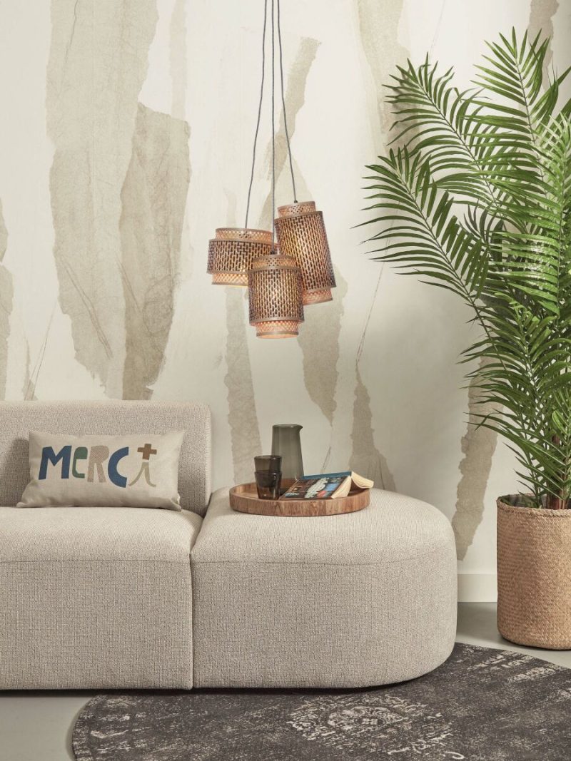 Hanglamp naturel zwart metaal bamboe boheems GOOD&MOJO Bhutan - Afbeelding 11