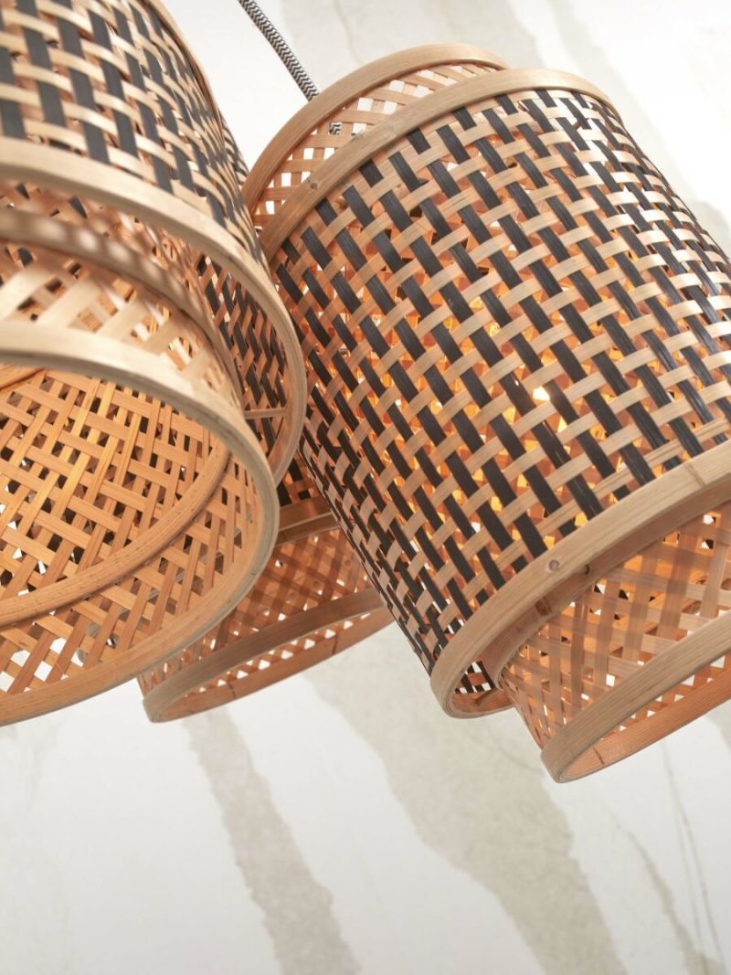 Hanglamp naturel zwart metaal bamboe boheems GOOD&MOJO Bhutan - Afbeelding 3