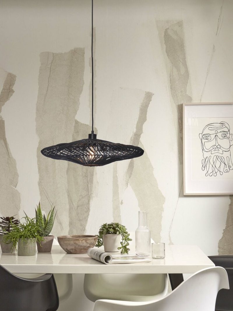 Hanglamp zwart metaal rotan hanglamp GOOD&MOJO Zanzibar - Afbeelding 2