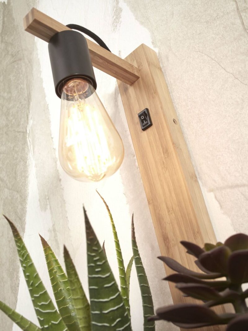 Landelijke wandlamp naturel bamboe GOOD&MOJO Flores - Afbeelding 3