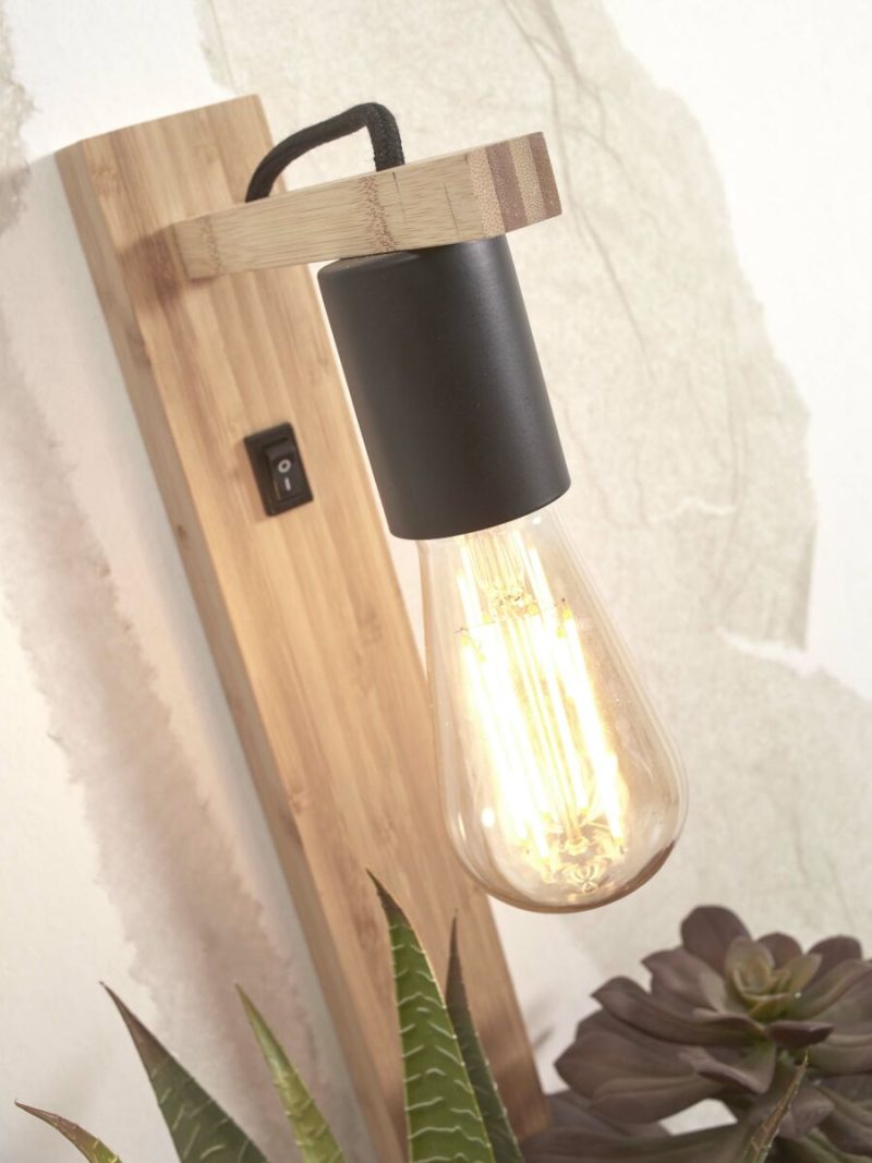 Landelijke wandlamp naturel bamboe GOOD&MOJO Flores - Afbeelding 4