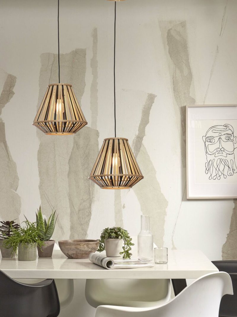 Lantaarn hanglamp zwart/naturel bamboe GOOD&MOJO Merapi - Afbeelding 3