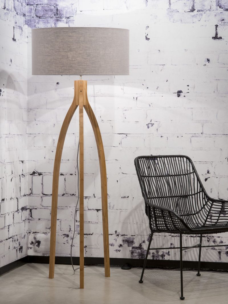Lichtgrijze vloerlamp kruk klein GOOD&MOJO Annapurna - Afbeelding 5