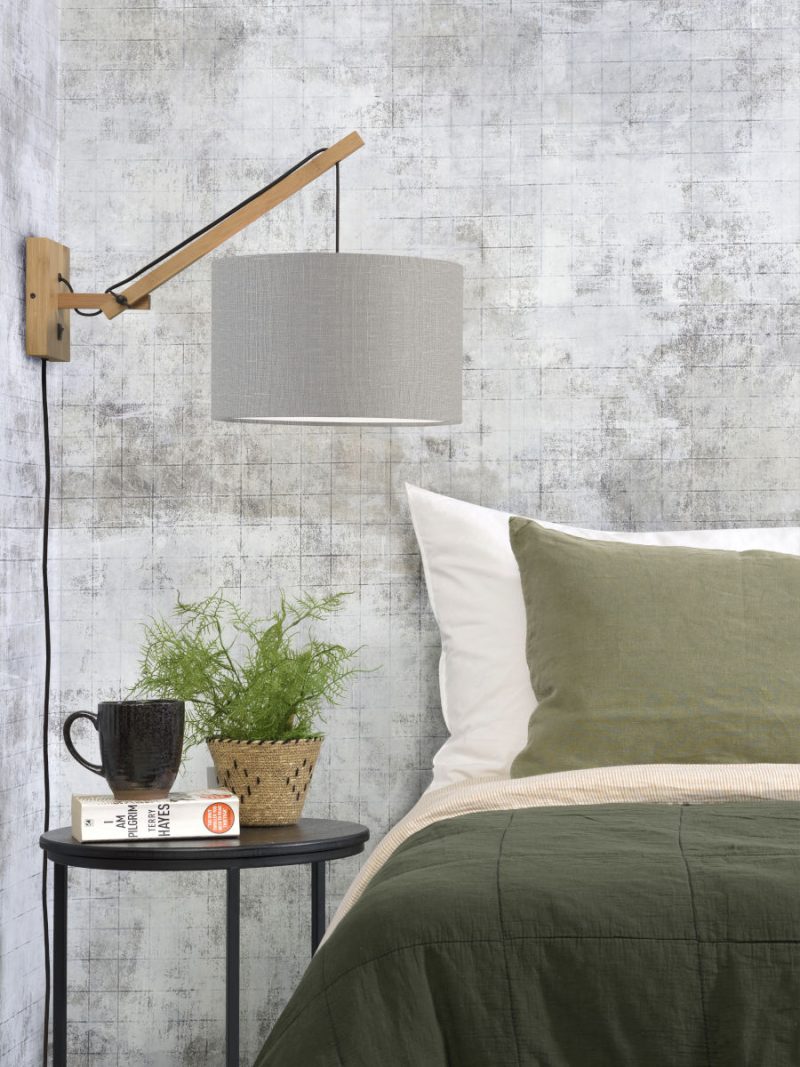 Lichtgrijze wandlamp enkelgewricht naturel GOOD&MOJO Andes - Afbeelding 2