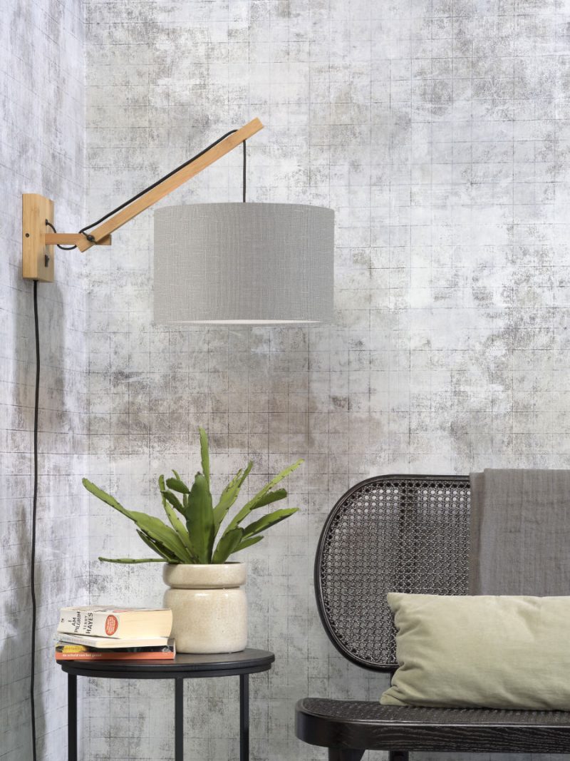 Lichtgrijze wandlamp enkelgewricht naturel GOOD&MOJO Andes - Afbeelding 5
