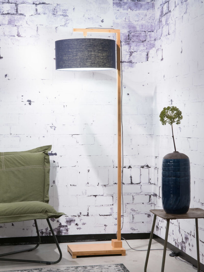 Linnen blauwe Scandinavische vloerlamp GOOD&MOJO Himalaya - Afbeelding 2