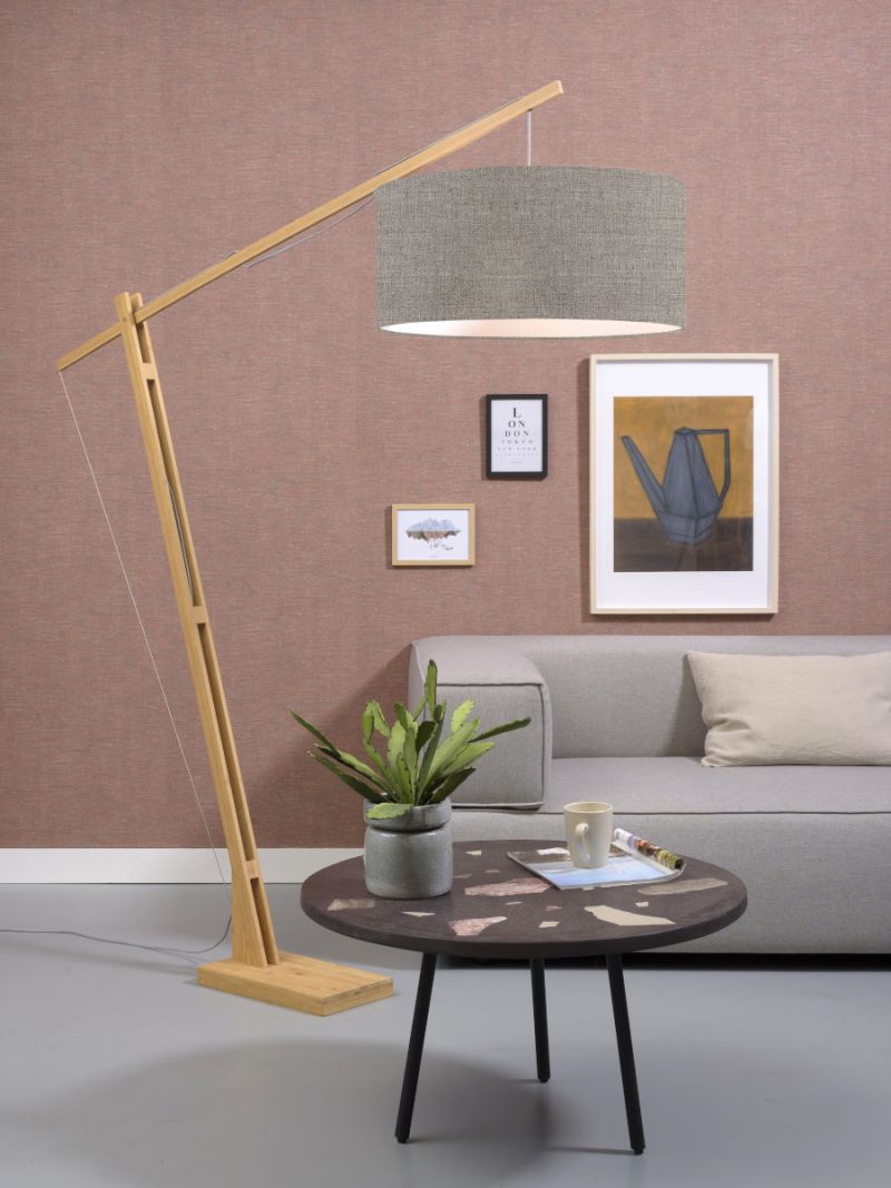 Linnen grijze Scandinavische vloerlamp GOOD&MOJO Montblanc - Afbeelding 5