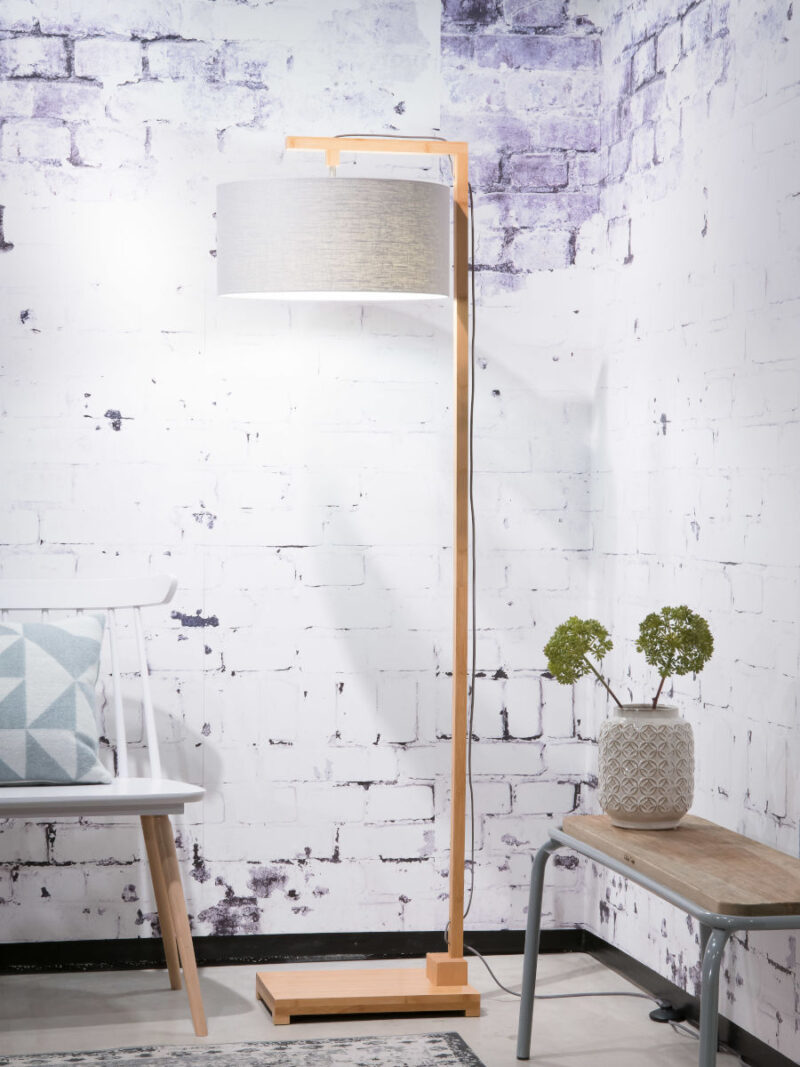 Linnen grijze vloerlamp Scandinavisch GOOD&MOJO Himalaya - Afbeelding 2