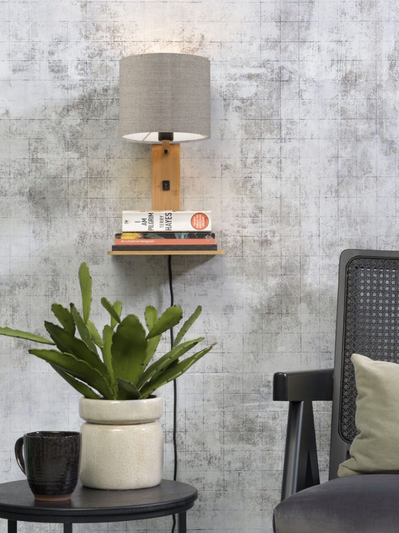 Loodgrijze plateau wandlamp naturel GOOD&MOJO Andes - Afbeelding 5