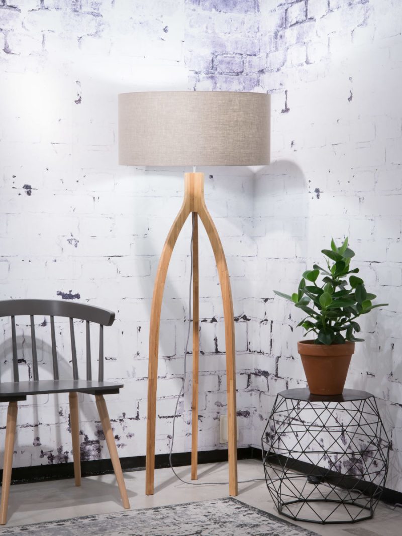 Loodgrijze vloerlamp kruk klein GOOD&MOJO Annapurna - Afbeelding 2