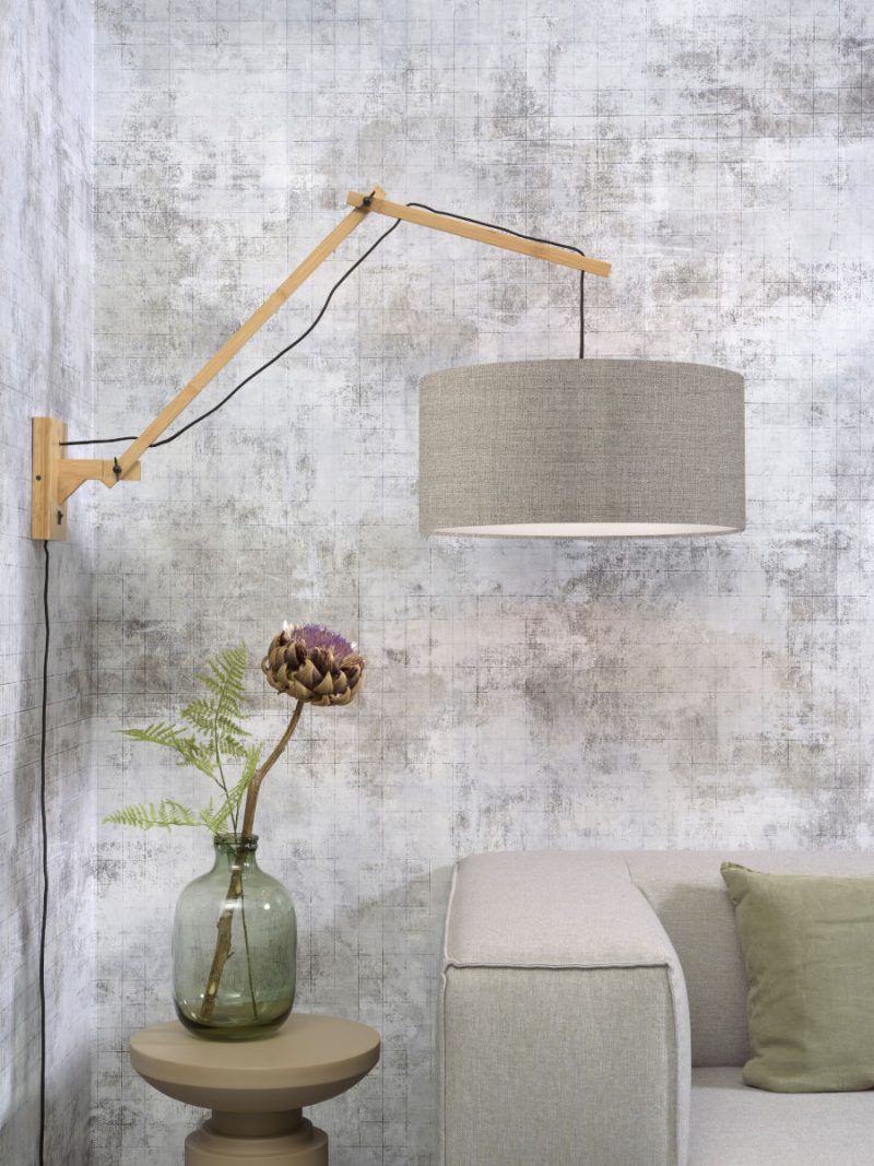 Loodgrijze wandlamp dubbelgewricht breed GOOD&MOJO Andes - Afbeelding 5