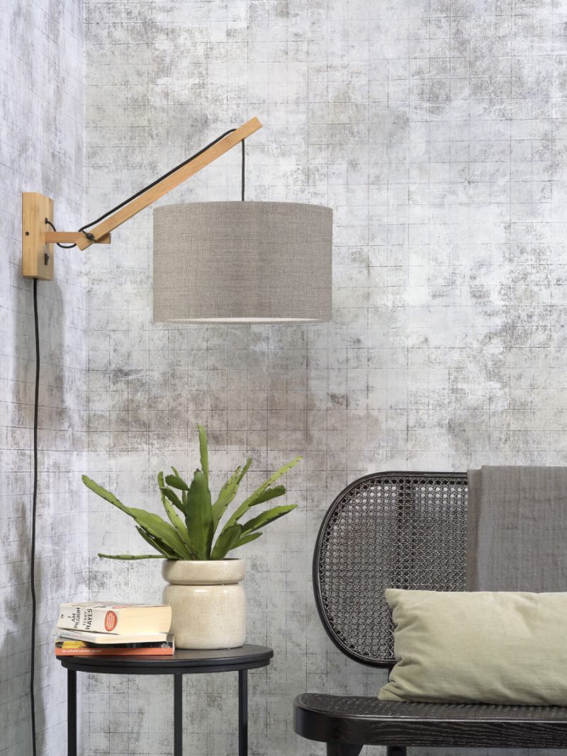 Loodgrijze wandlamp enkelgewricht naturel GOOD&MOJO Andes - Afbeelding 5