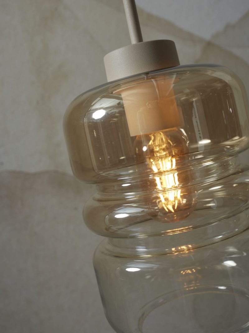 Metaal glas hanglamp klassiek naturel It's About RoMi Verona - Afbeelding 3