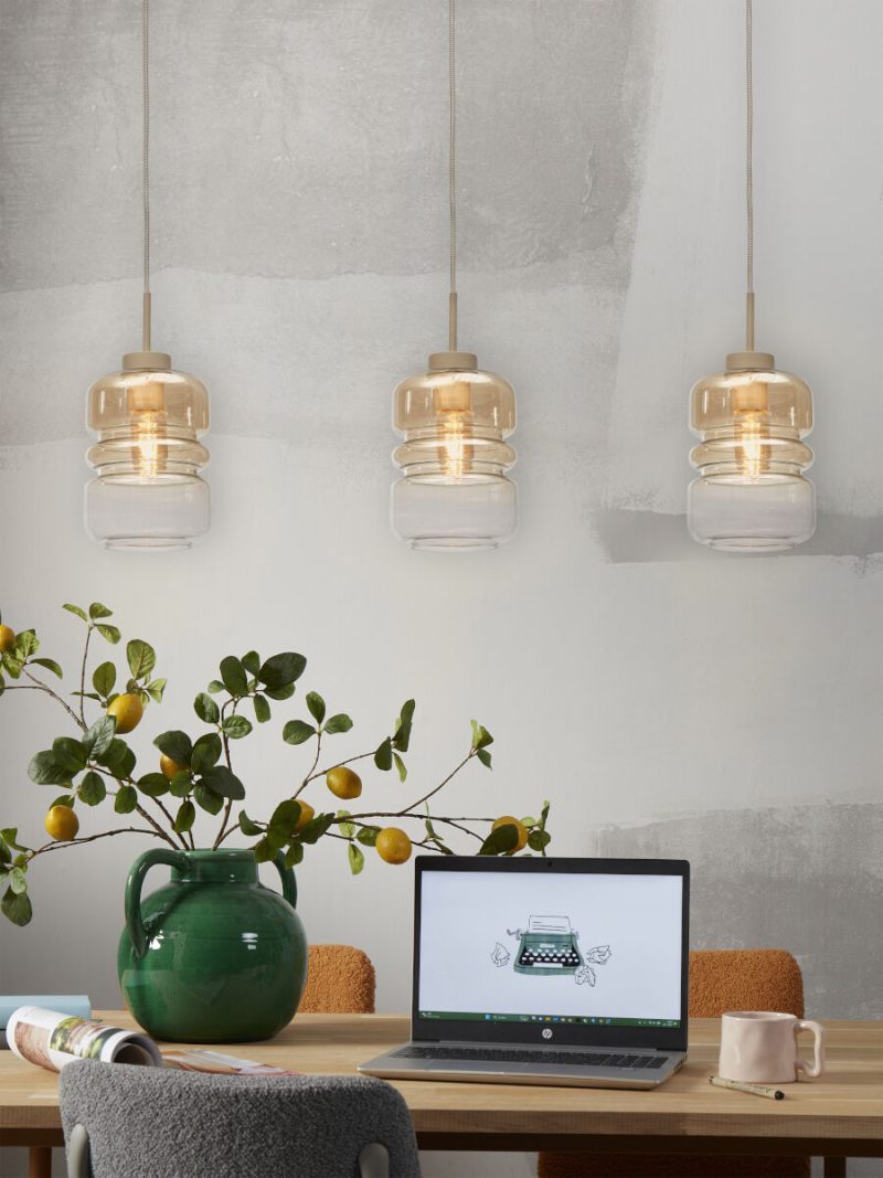 Metaal glas hanglamp klassiek naturel It's About RoMi Verona - Afbeelding 9