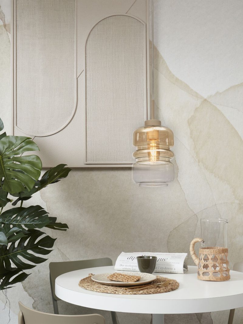 Metaal glas hanglamp klassiek naturel It's About RoMi Verona - Afbeelding 10