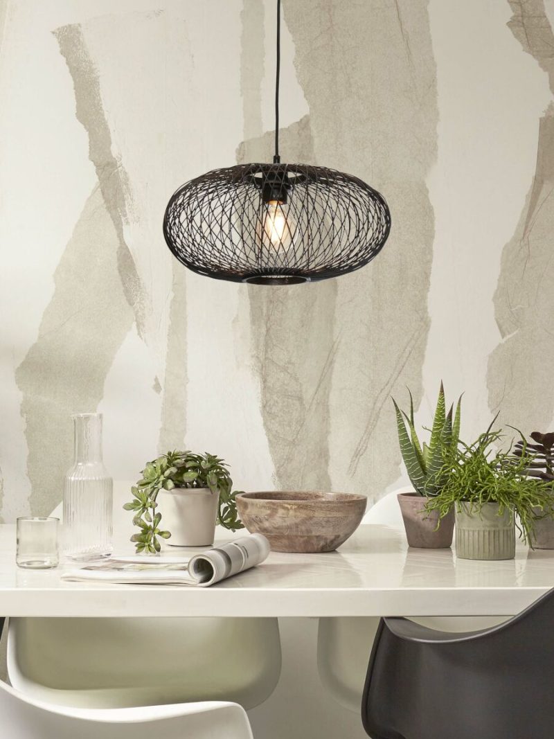 Metalen bamboe hanglamp boheems zwart GOOD&MOJO Cango - Afbeelding 2