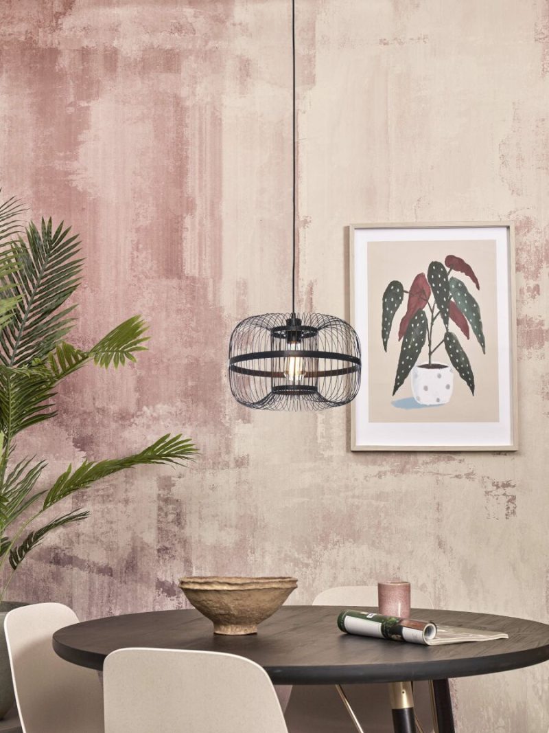 Metalen bamboe zwarte oosterse hanglamp GOOD&MOJO Hokkaido - Afbeelding 2