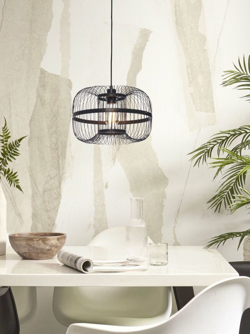 Metalen bamboe zwarte oosterse hanglamp GOOD&MOJO Hokkaido - Afbeelding 5