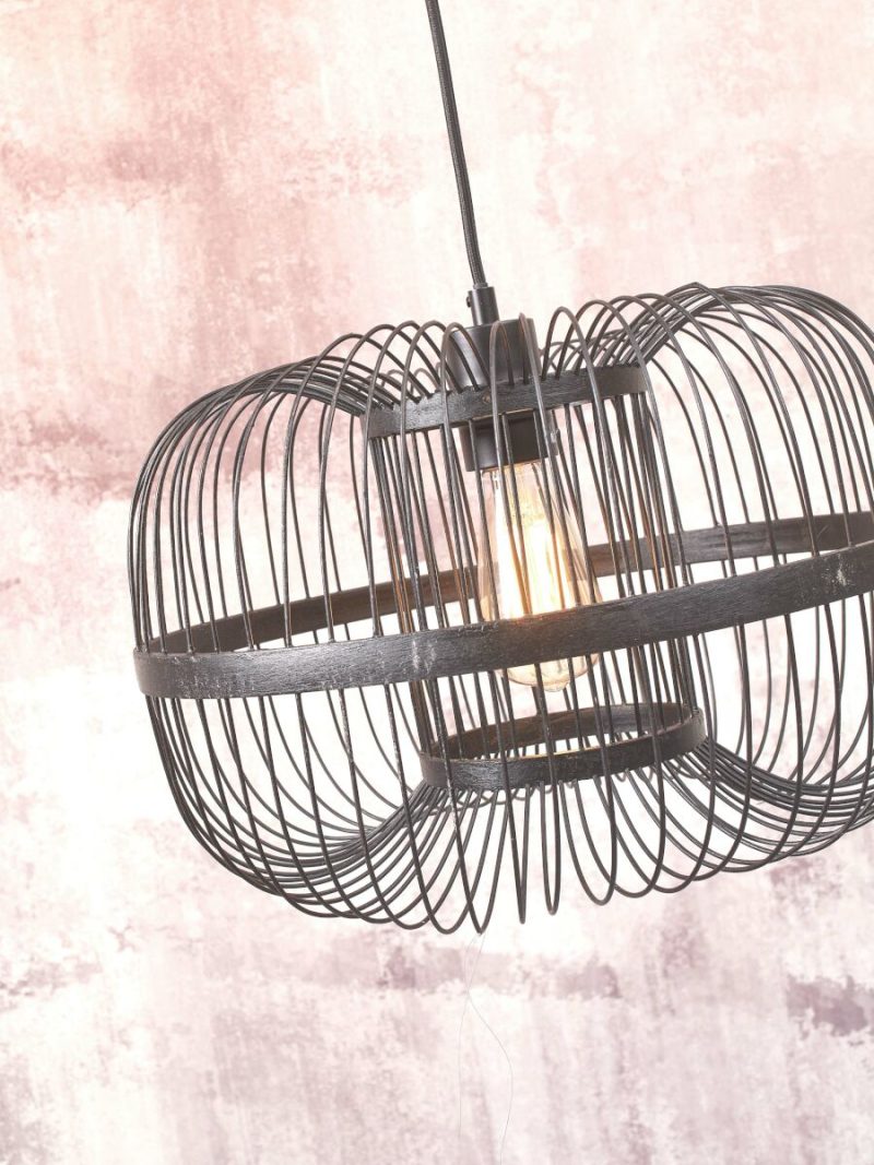 Metalen bamboe zwarte oosterse hanglamp GOOD&MOJO Hokkaido - Afbeelding 7