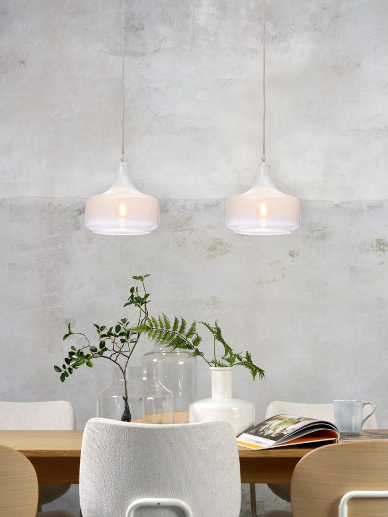 Metalen-glazen hanglamp wit Scandinavisch It's About RoMi Reykjavik - Afbeelding 5