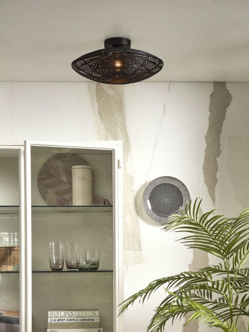 Metalen-rotan zwarte bohemian plafonnière GOOD&MOJO Tanami - Afbeelding 5