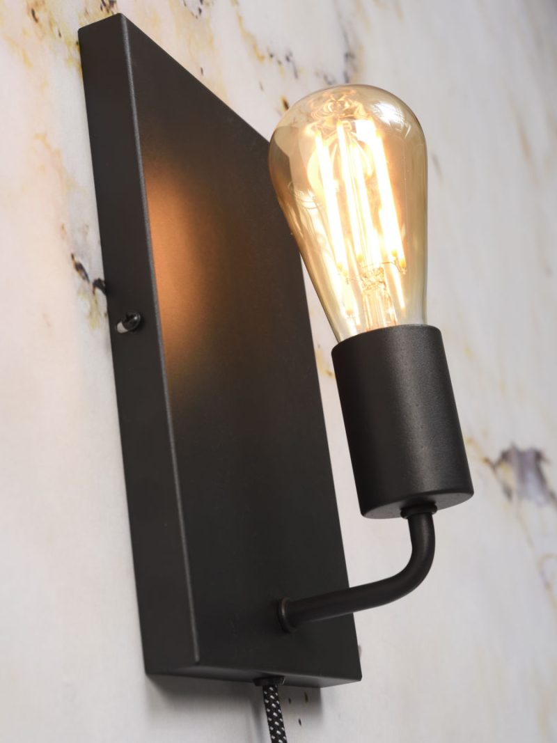 Minimalistische rechthoekige zwarte wandlamp It's About RoMi Madrid - Afbeelding 4