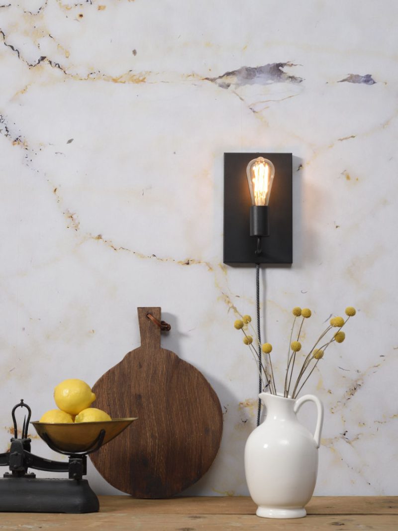 Minimalistische rechthoekige zwarte wandlamp It's About RoMi Madrid - Afbeelding 5