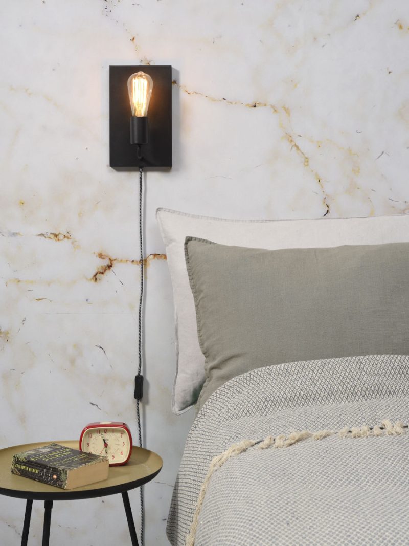 Minimalistische rechthoekige zwarte wandlamp It's About RoMi Madrid - Afbeelding 7