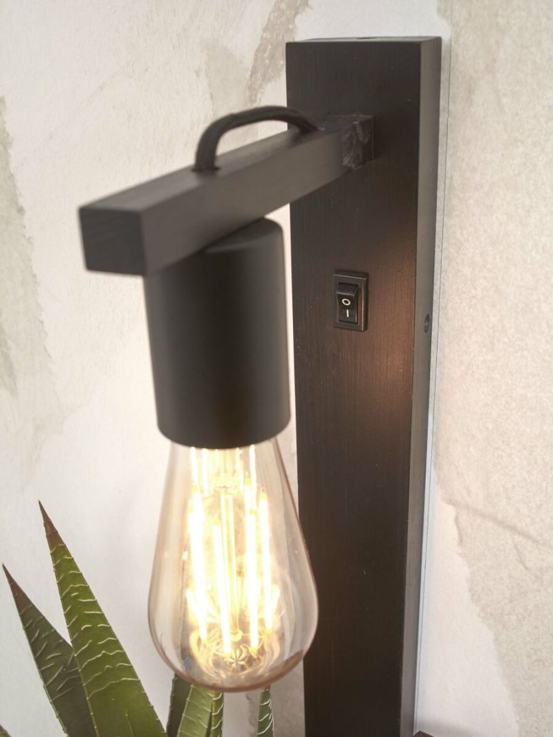 Moderne bamboe wandlamp zwart GOOD&MOJO Flores - Afbeelding 4