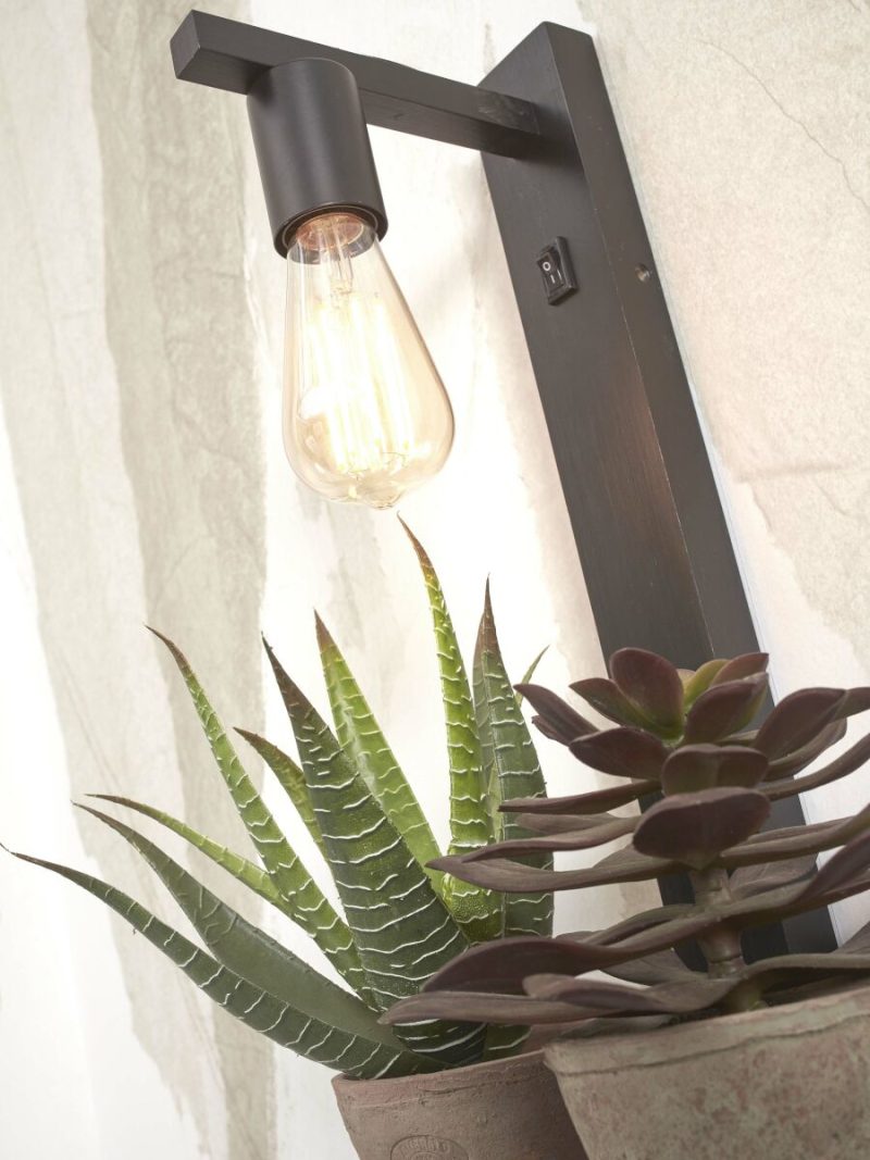 Moderne bamboe wandlamp zwart GOOD&MOJO Flores - Afbeelding 6
