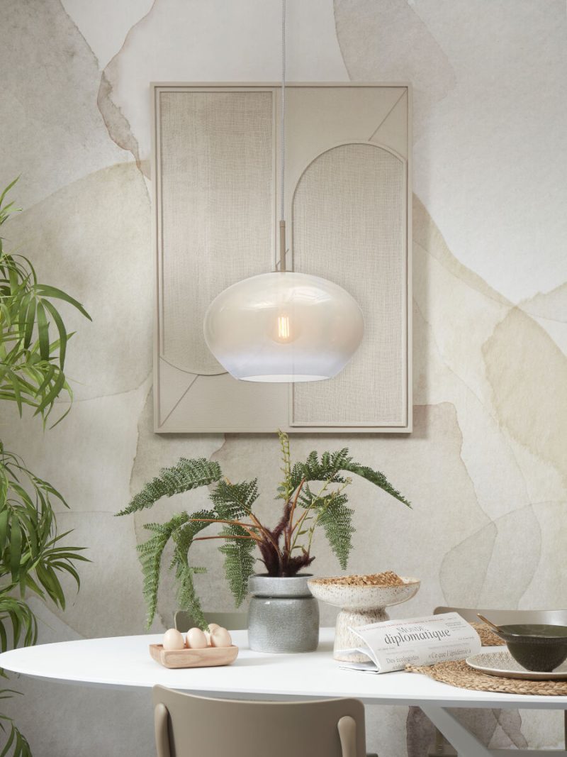 Moderne metaal glazen hanglamp wit It's About RoMi Bologna - Afbeelding 5