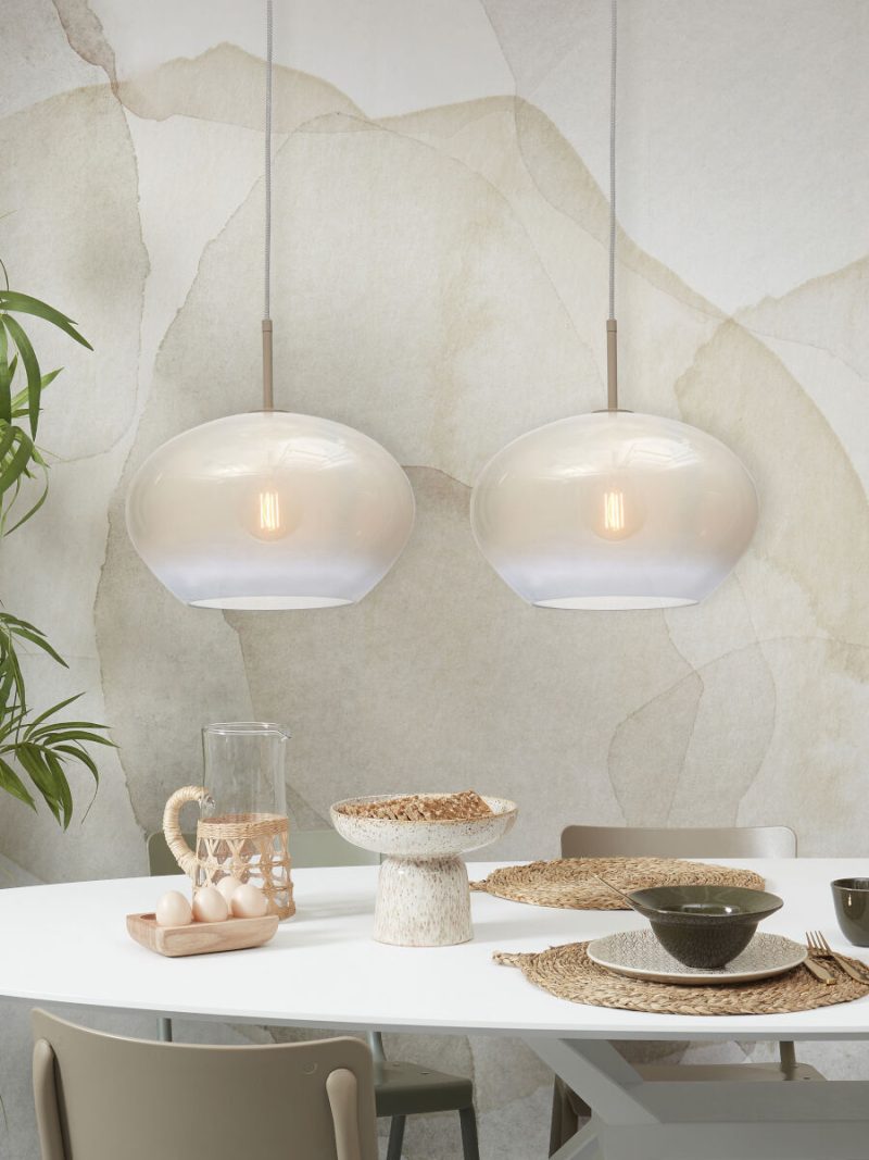 Moderne metaal glazen hanglamp wit It's About RoMi Bologna - Afbeelding 8