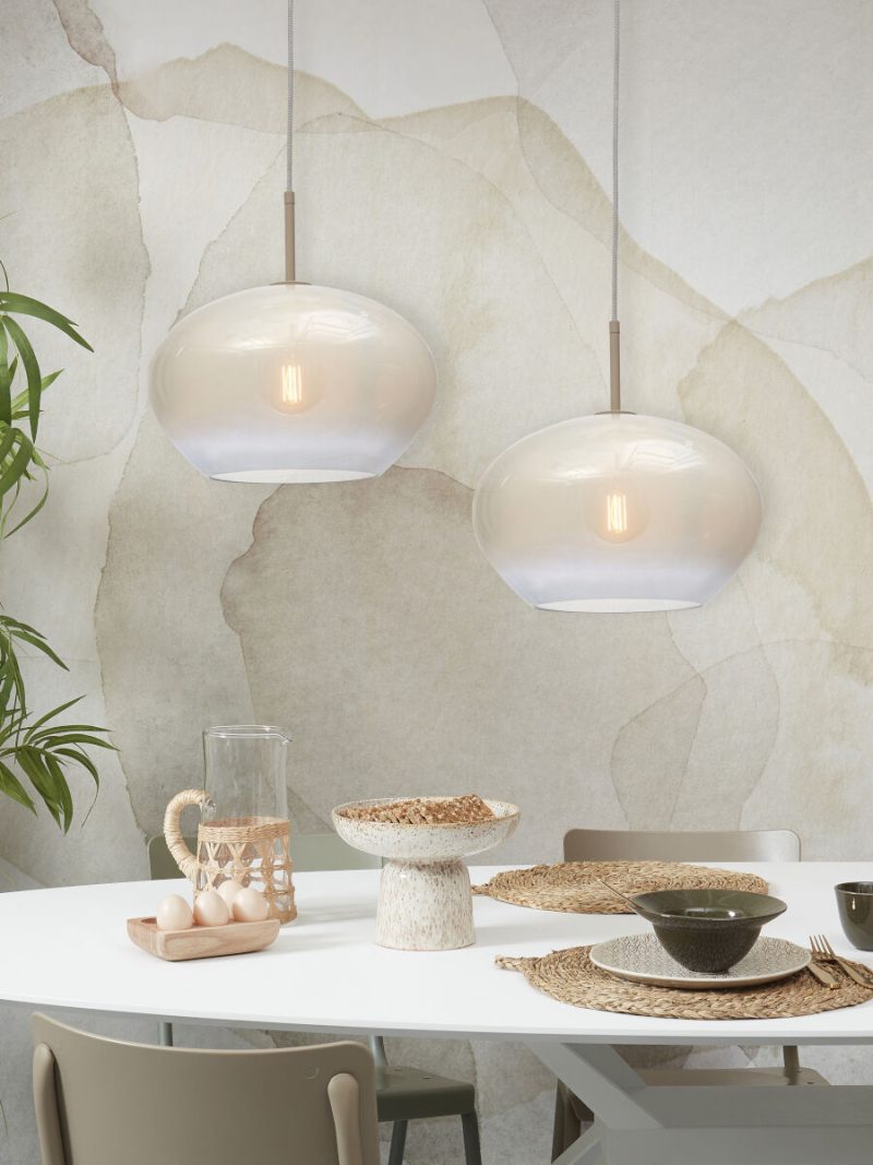 Moderne metaal glazen hanglamp wit It's About RoMi Bologna - Afbeelding 9