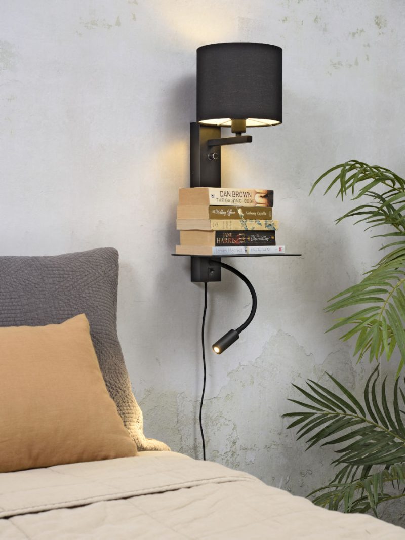 Moderne zwart katoen metalen wandlamp It's About RoMi Florence - Afbeelding 2