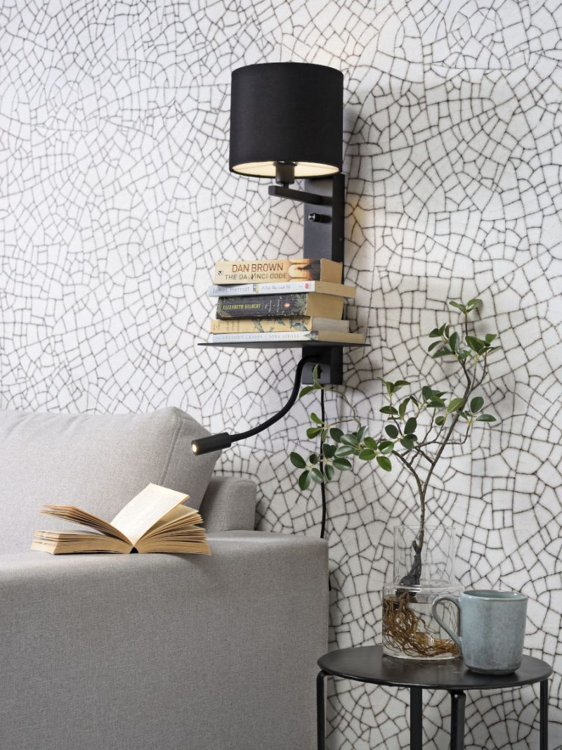 Moderne zwart katoen metalen wandlamp It's About RoMi Florence - Afbeelding 5