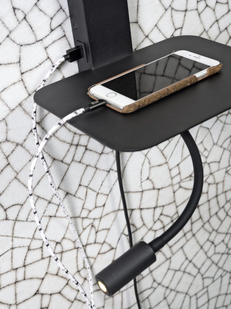 Moderne zwart katoen metalen wandlamp It's About RoMi Florence - Afbeelding 6