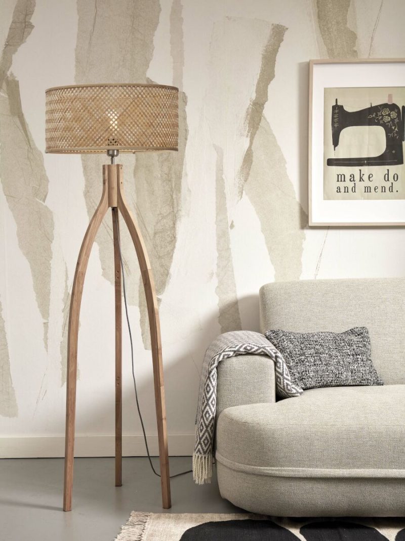 Naturel bamboe boheemse vloerlamp GOOD&MOJO Java - Afbeelding 2