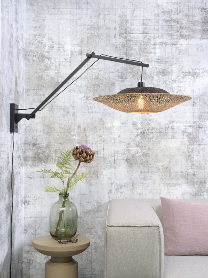 Naturel bamboe bohemian wandlamp zwart GOOD&MOJO Kalimantan - Afbeelding 2
