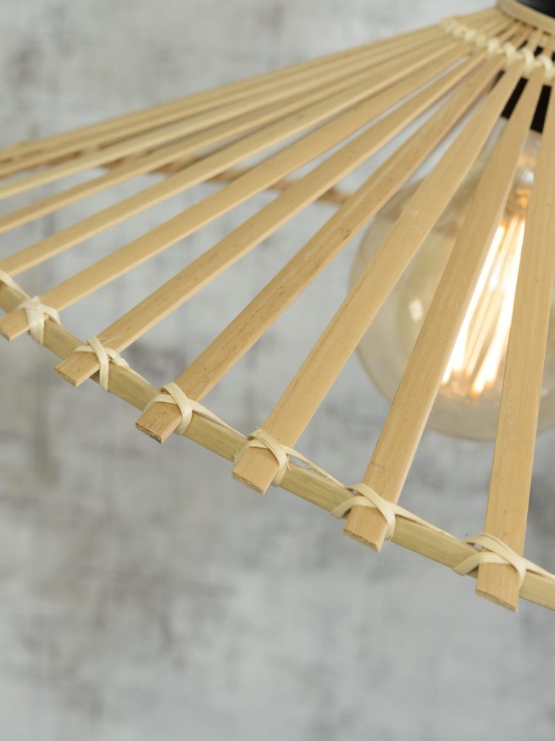Naturel-bamboe bohemian zwarte hanglamp GOOD&MOJO Bromo - Afbeelding 3