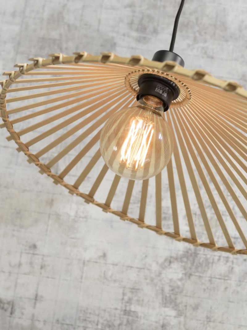 Naturel-bamboe bohemian zwarte hanglamp GOOD&MOJO Bromo - Afbeelding 4