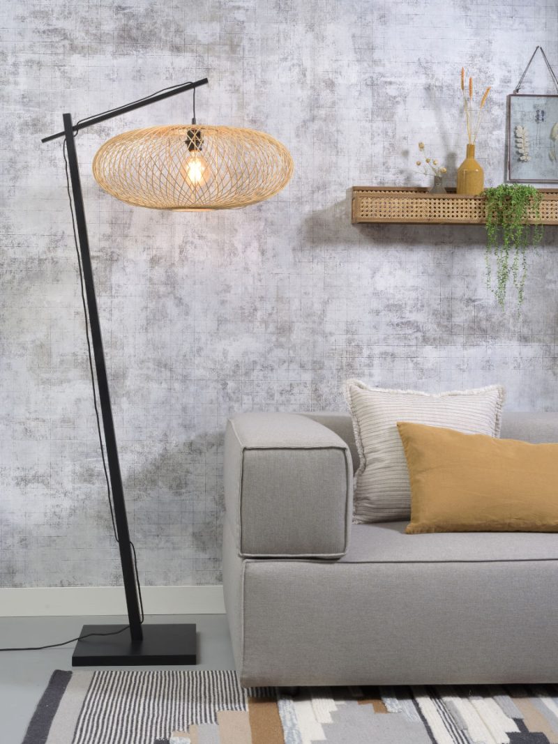 Naturel-bamboe bohemien vloerlamp zwart GOOD&MOJO Cango - Afbeelding 2