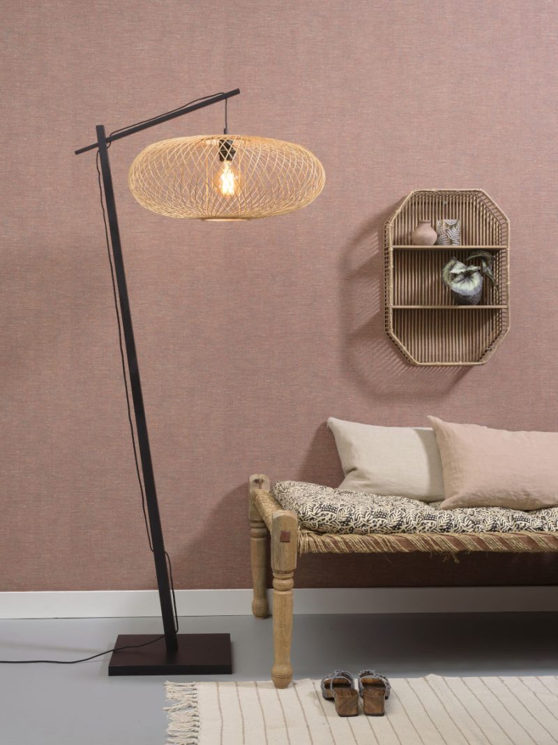 Naturel-bamboe bohemien vloerlamp zwart GOOD&MOJO Cango - Afbeelding 5