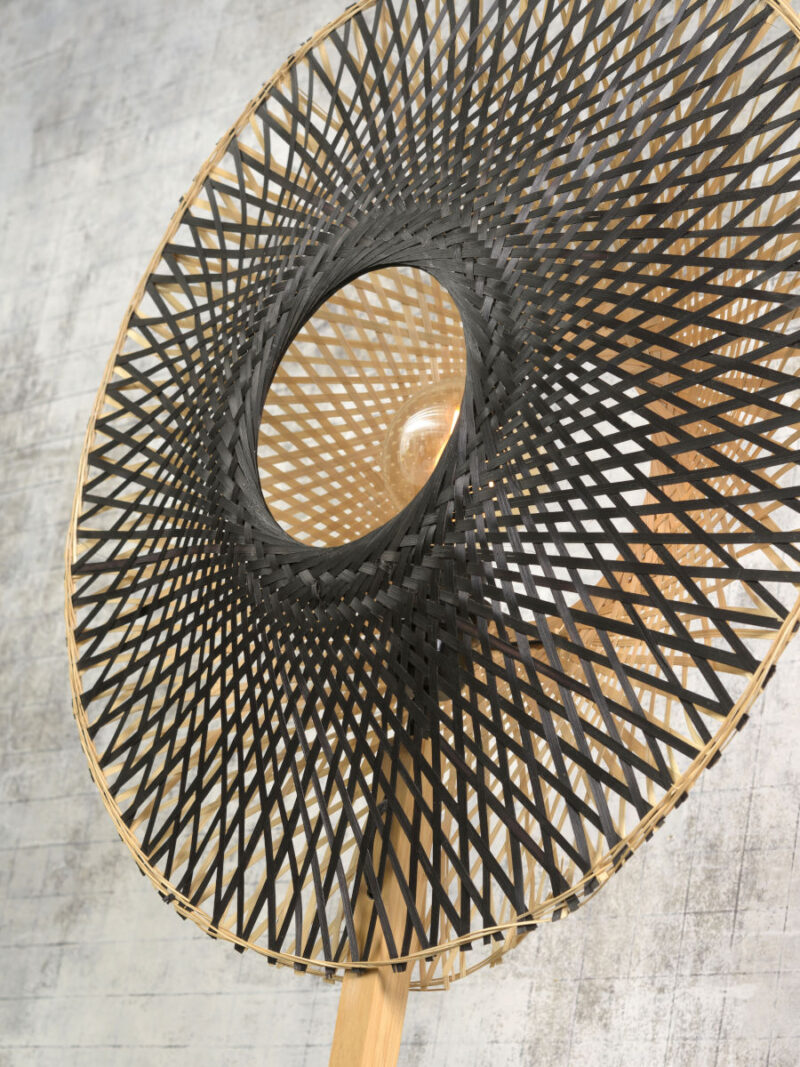 Naturel bamboe vloerlamp zwart bohemian GOOD&MOJO Kalimantan - Afbeelding 3