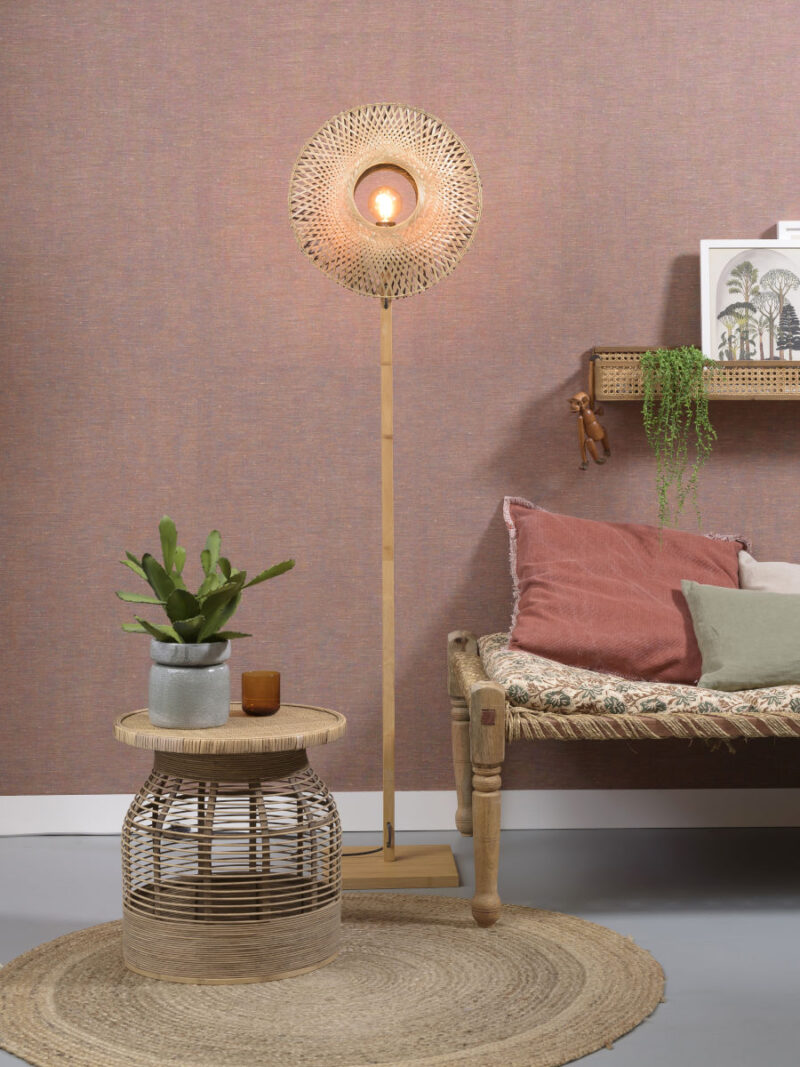 Naturel bamboe vloerlamp zwart bohemian GOOD&MOJO Kalimantan - Afbeelding 5