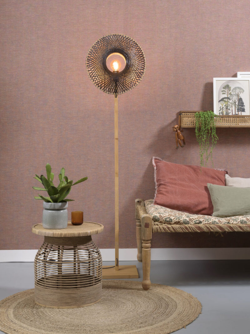 Naturel bamboe vloerlamp zwart bohemian GOOD&MOJO Kalimantan - Afbeelding 9
